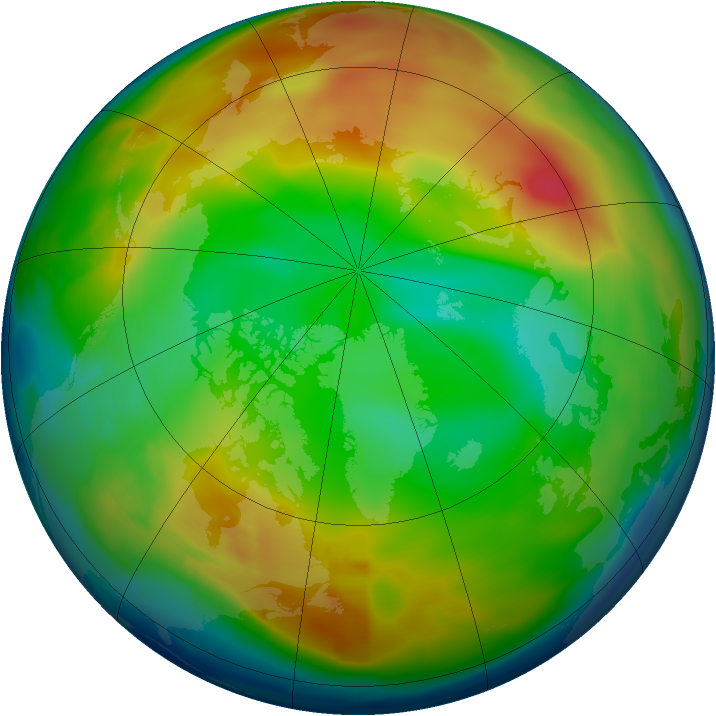 Arctic ozone map for 18 December 2009